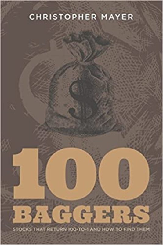 Book cover for "100 Baggers" by Christopher W Mayer