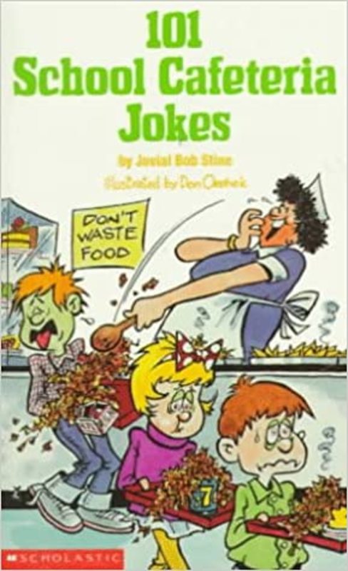 Book cover for "101 School Cafeteria Jokes" by R.L. Stine