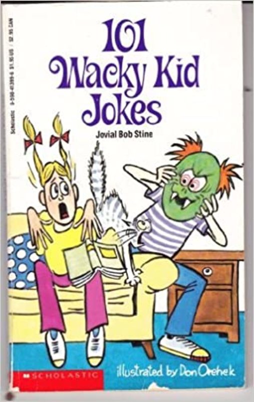 Book cover for "101 Wacky Kid Jokes" by R.L. Stine