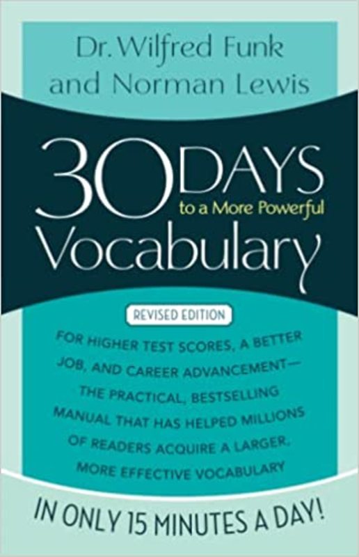 Book cover for "30 Days to a More Powerful Vocabulary" by Norman Lewis
