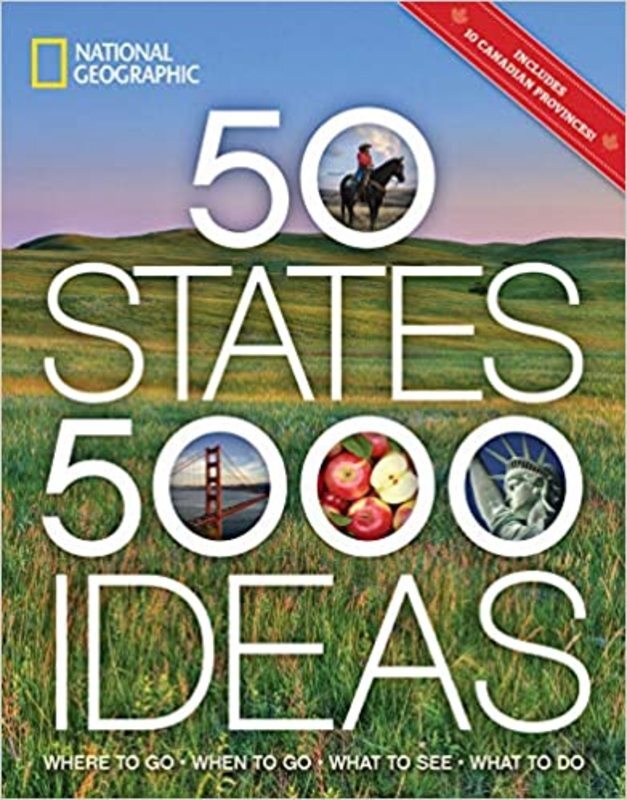 Book cover for "50 States, 5,000 Ideas" by National Geographic
