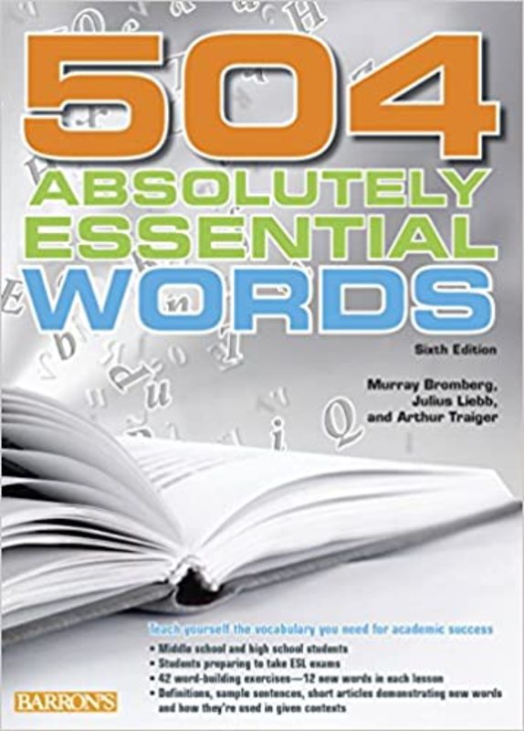 Book cover for "504 Absolutely Essential Words" by Murray Bromberg