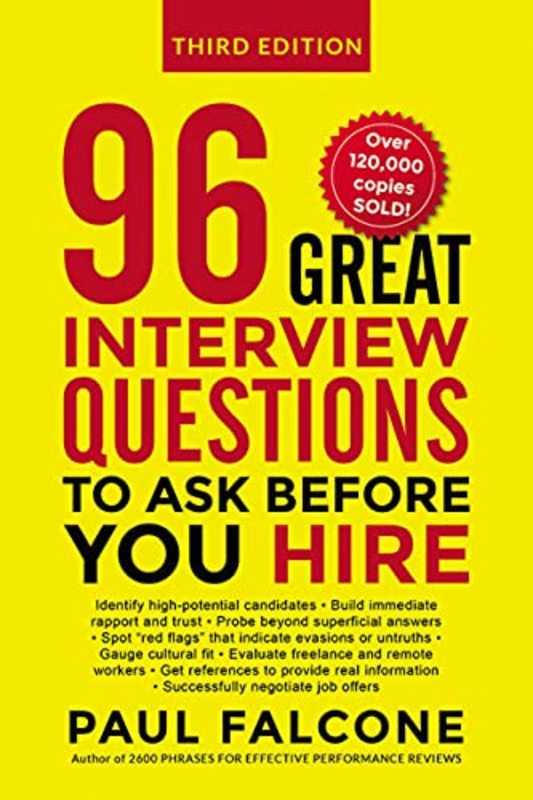 Book cover for "96 Great Interview Questions to Ask Before You Hire" by Paul Falcone