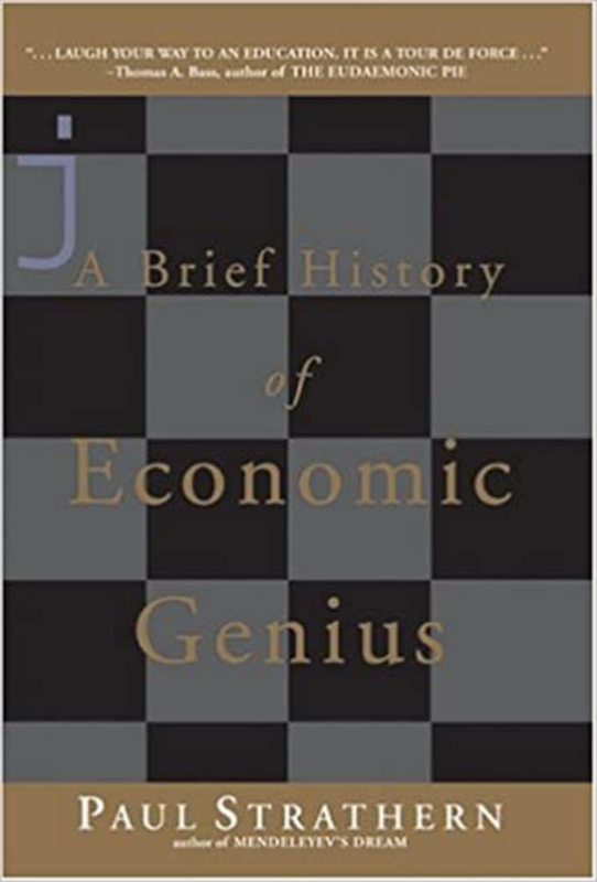 Book cover for "A Brief History of Economic Genius" by Paul Strathern