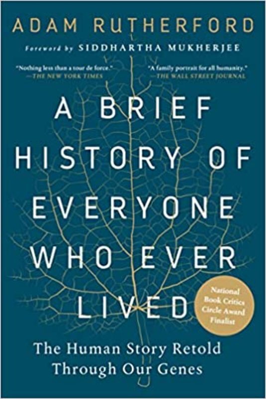 Book cover for "A Brief History of Everyone Who Ever Lived" by Adam Rutherford
