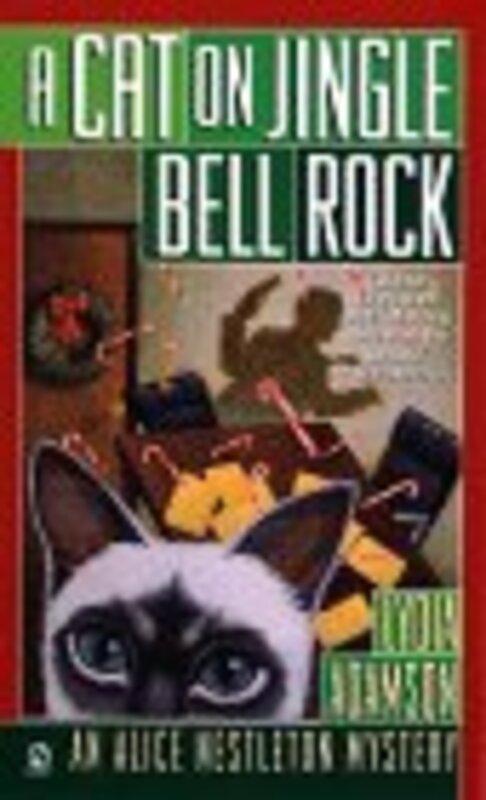 Book cover for "A Cat on Jingle Bell Rock" by Lydia Adamson