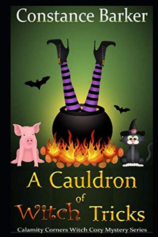 Book cover for "A Cauldron of Witch Tricks" by Constance Barker