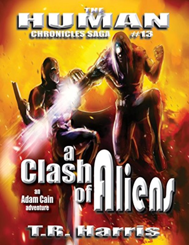 Book cover for "A Clash of Aliens" by TR Harris