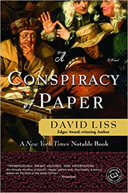 Book cover for "A Conspiracy of Paper" by David Liss