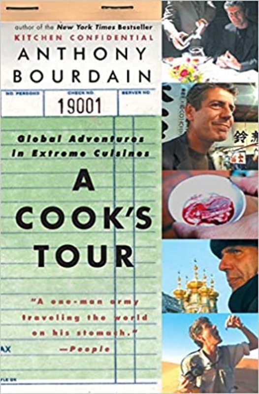 Book cover for "A Cook's Tour" by Anthony Bourdain