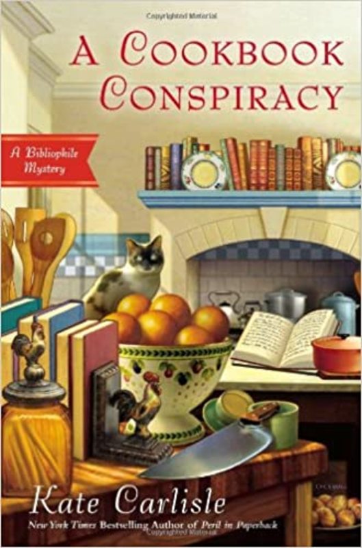 Book cover for "A Cookbook Conspiracy" by Kate Carlisle