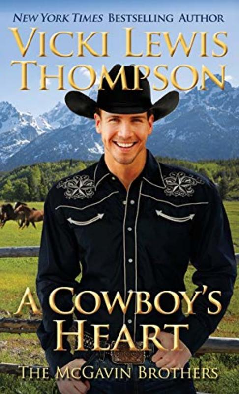 Book cover for "A Cowboy's Heart" by Vicki Lewis Thompson
