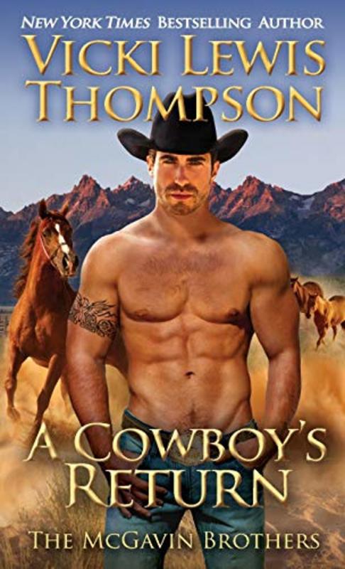 Book cover for "A Cowboy's Return" by Vicki Lewis Thompson