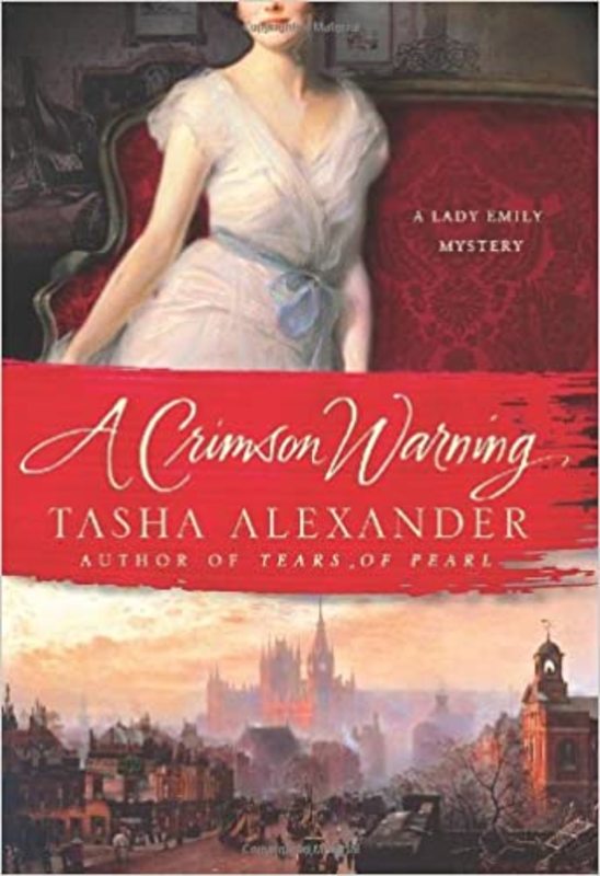 Book cover for "A Crimson Warning" by Tasha Alexander