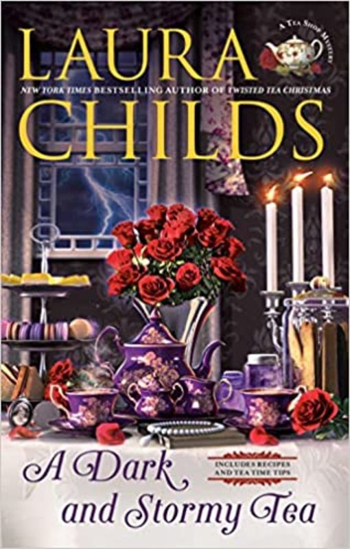 Book cover for "A Dark and Stormy Tea" by Laura Childs