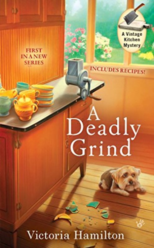 Book cover for "A Deadly Grind" by Victoria Hamilton