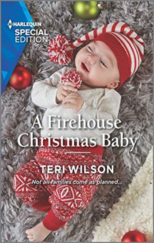 Book cover for "A Firehouse Christmas Baby" by Teri Wilson