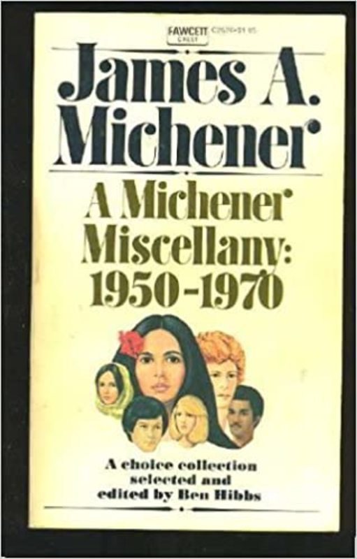 Book cover for "A Michener Miscellany" by James A. Michener