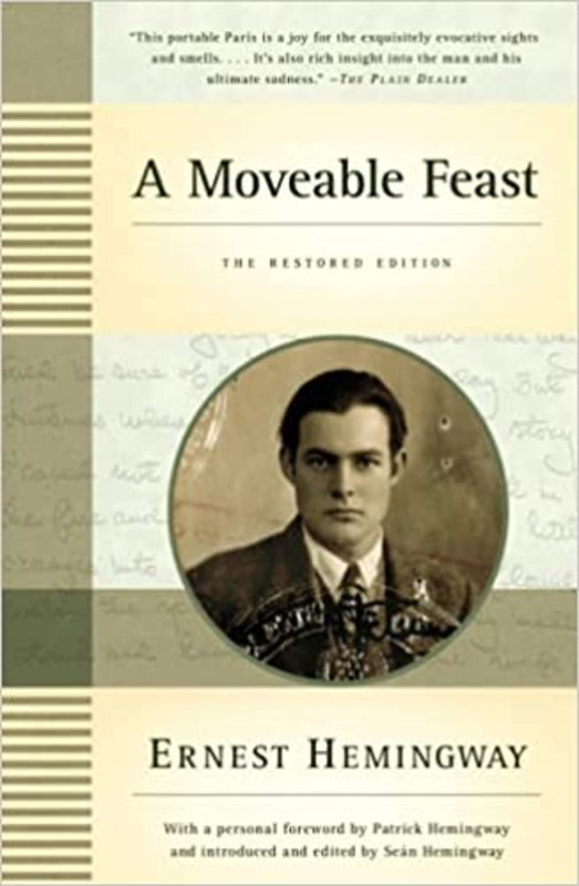 Book cover for "A Moveable Feast" by Ernest Hemingway