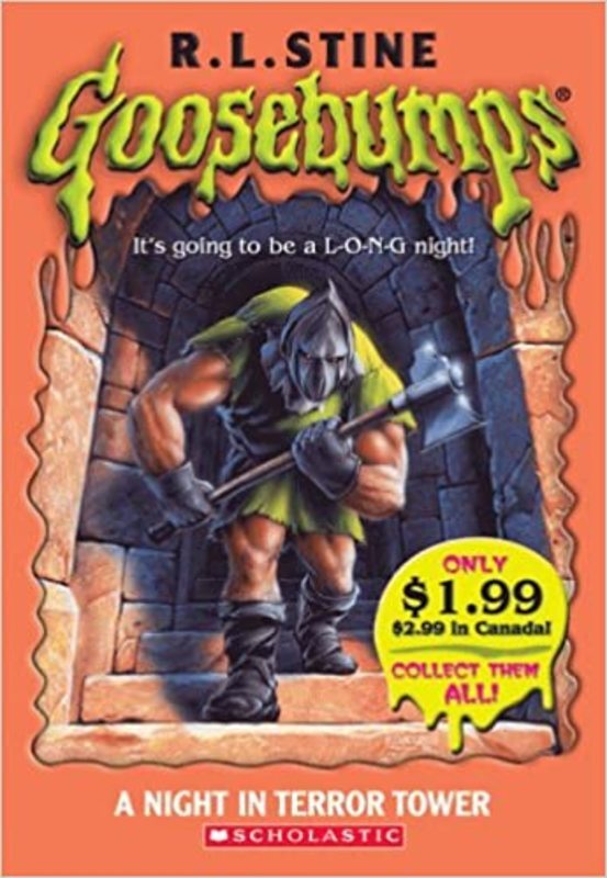 Book cover for "A Night in Terror Tower" by R.L. Stine
