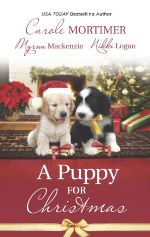 Book cover for "A Puppy for Christmas" by Myrna Mackenzie