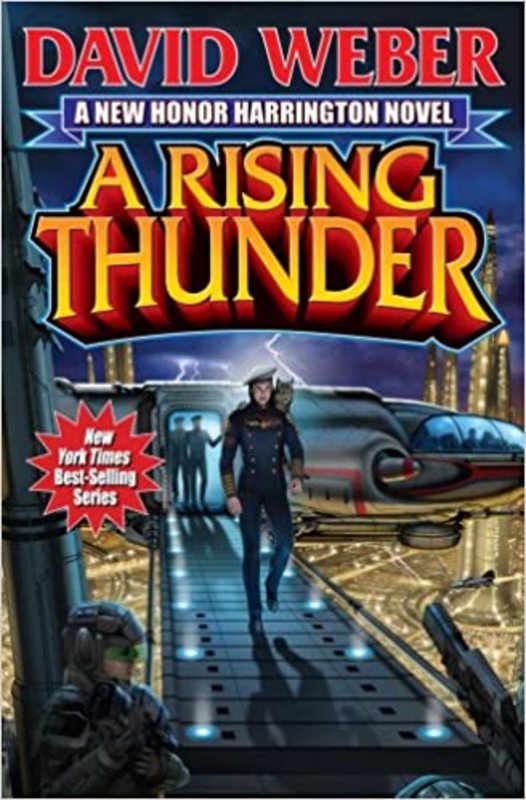 Book cover for "A Rising Thunder" by David Weber