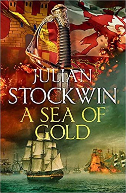 Book cover for "A Sea of Gold" by Julian Stockwin