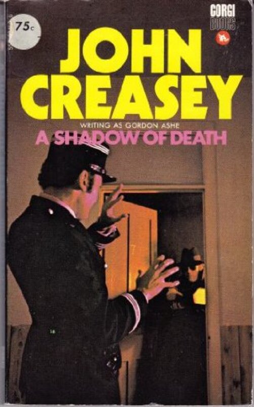 Book cover for "A Shadow of Death" by John Creasey