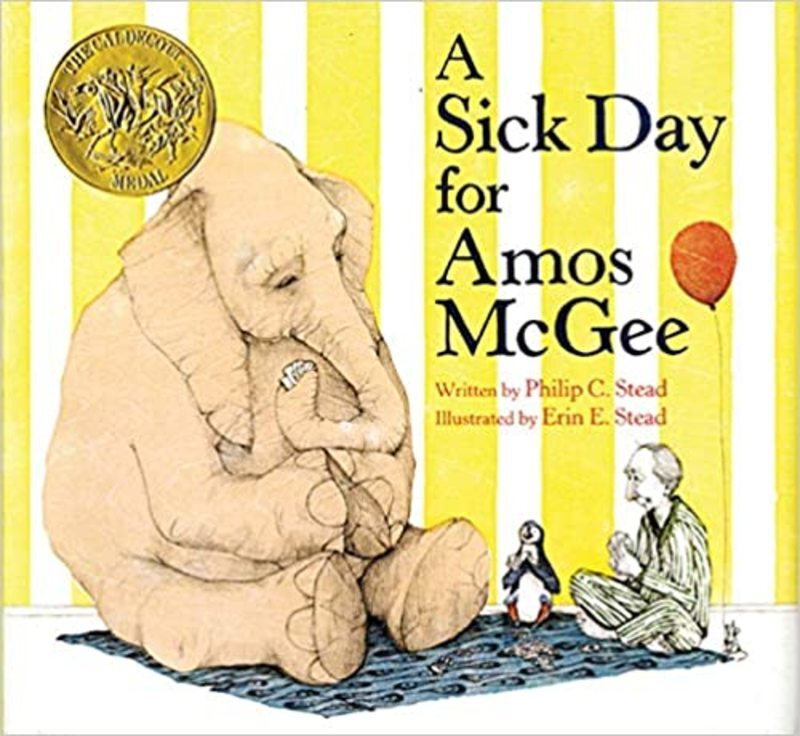 Book cover for "A Sick Day for Amos McGee" by Philip C. Stead