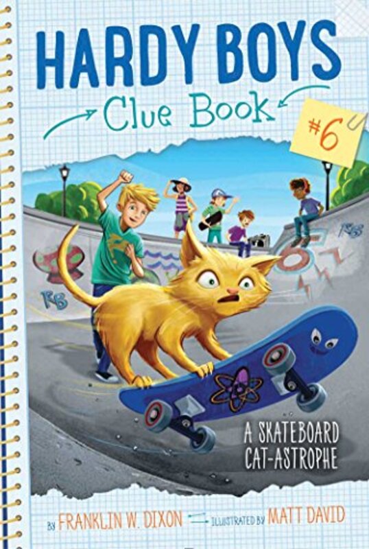 Book cover for "A Skateboard Cat-astrophe" by Franklin W Dixon