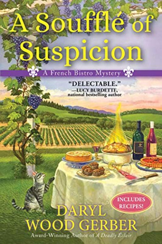 Book cover for "A Soufflé of Suspicion" by Daryl Wood Gerber