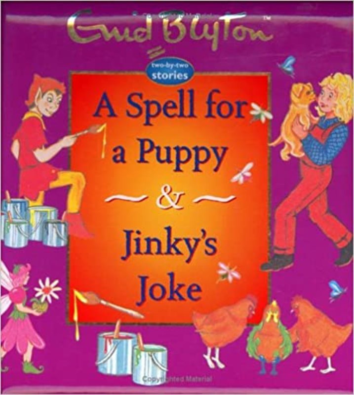 Book cover for "A Spell for a Puppy & Jinky's Joke" by Enid Blyton