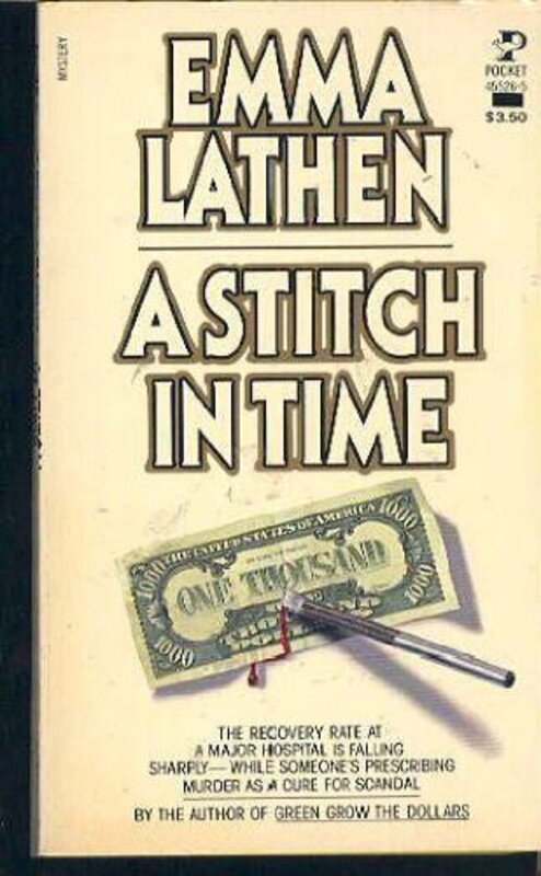 Book cover for "A Stitch in Time" by Emma Lathen