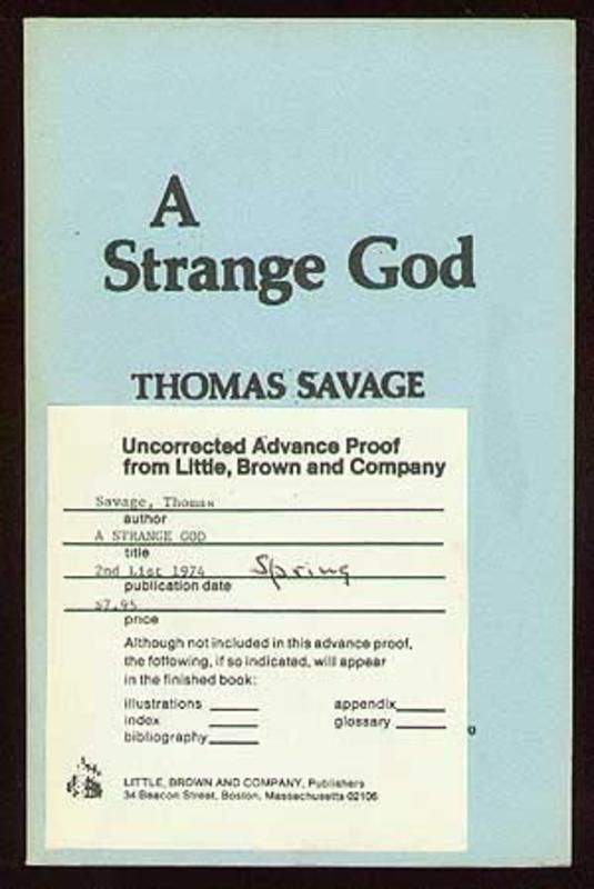Book cover for "A Strange God" by Thomas Savage