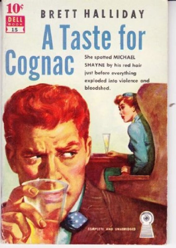 Book cover for "A Taste for Cognac" by Brett Halliday
