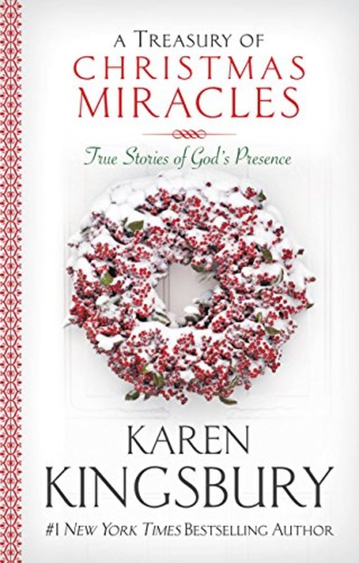 Book cover for "A Treasury of Christmas Miracles" by Karen Kingsbury