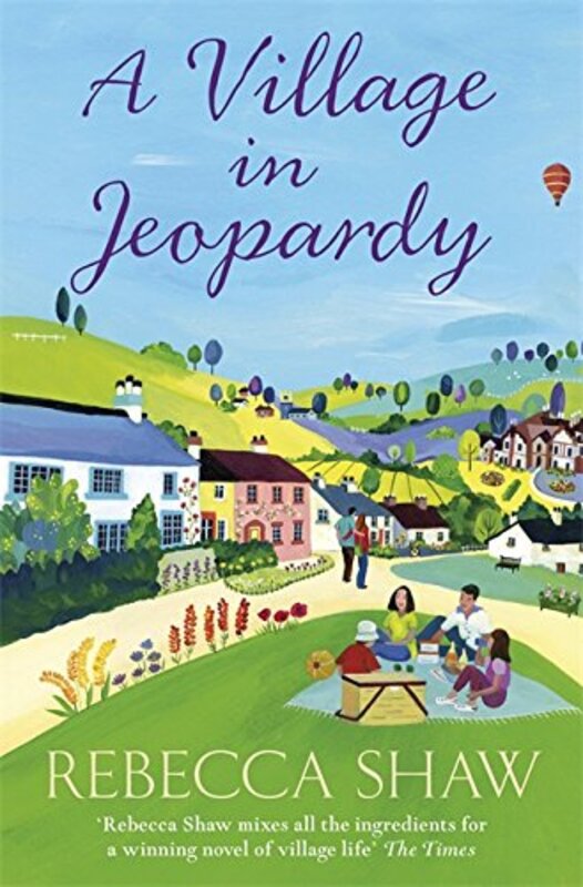 Book cover for "A Village in Jeopardy" by Rebecca Shaw