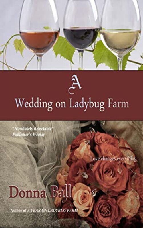 Book cover for "A Wedding on Ladybug Farm" by Donna Ball