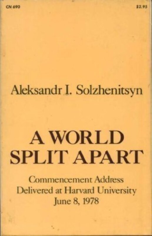Book cover for "A World Split Apart" by Aleksandr Solzhenitsyn