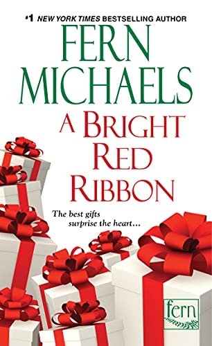 Book cover for "A Bright Red Ribbon" by Fern Michaels