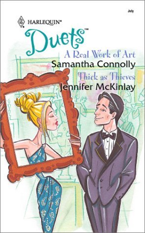 Book cover for "A Real Work of Art / Thick as Thieves" by Jenn McKinlay