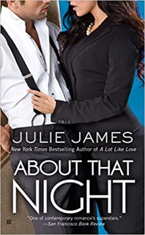Book cover for "About That Night" by Julie James