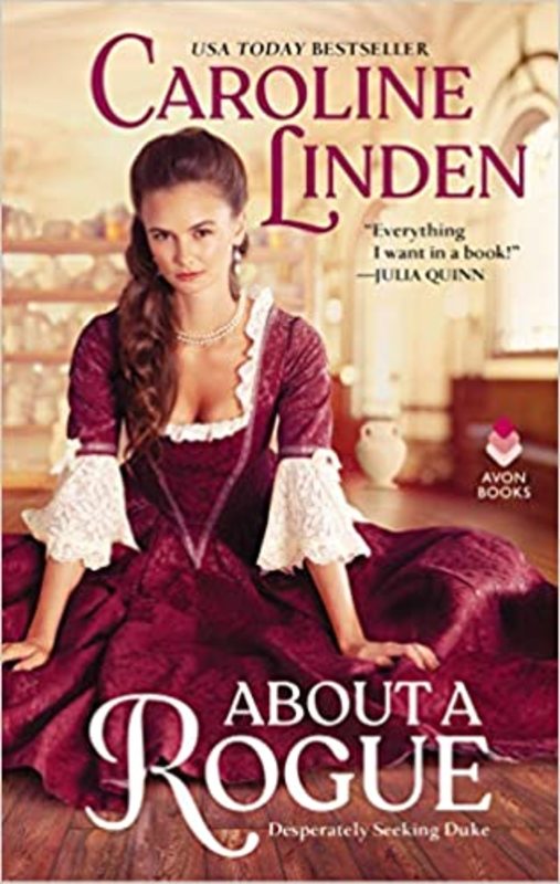 Book cover for "About a Rogue" by Caroline Linden