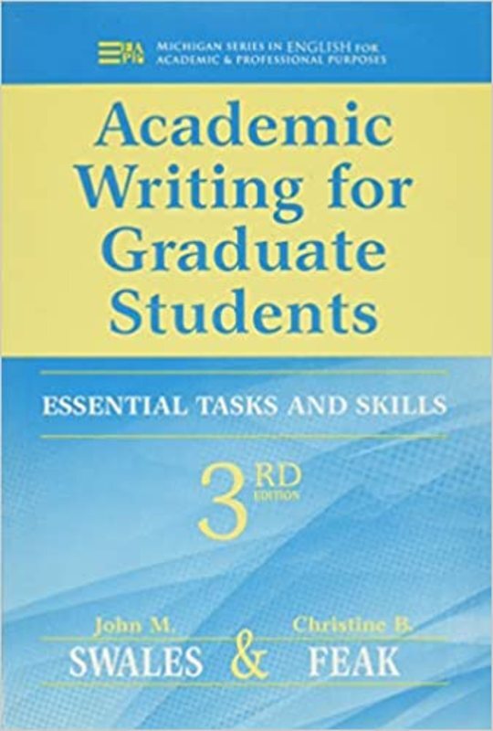Book cover for "Academic Writing for Graduate Students" by John M. Swales