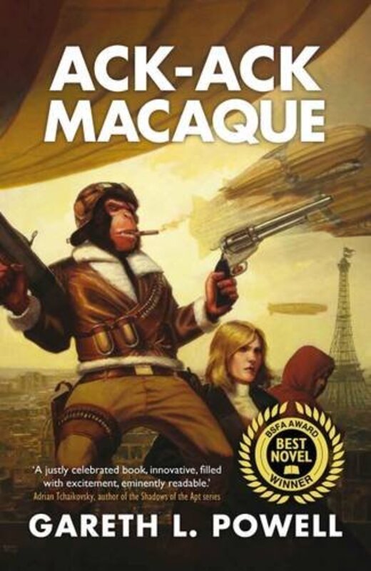 Book cover for "Ack-Ack Macaque" by Gareth L Powell
