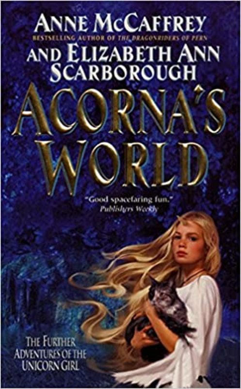 Book cover for "Acorna's World" by Anne McCaffrey