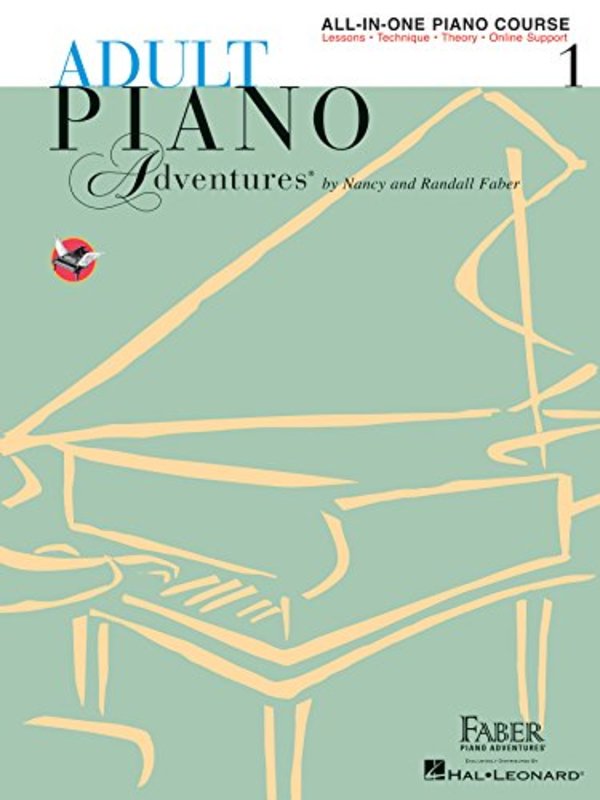 Book cover for "Adult Piano Adventures" by Nancy Faber