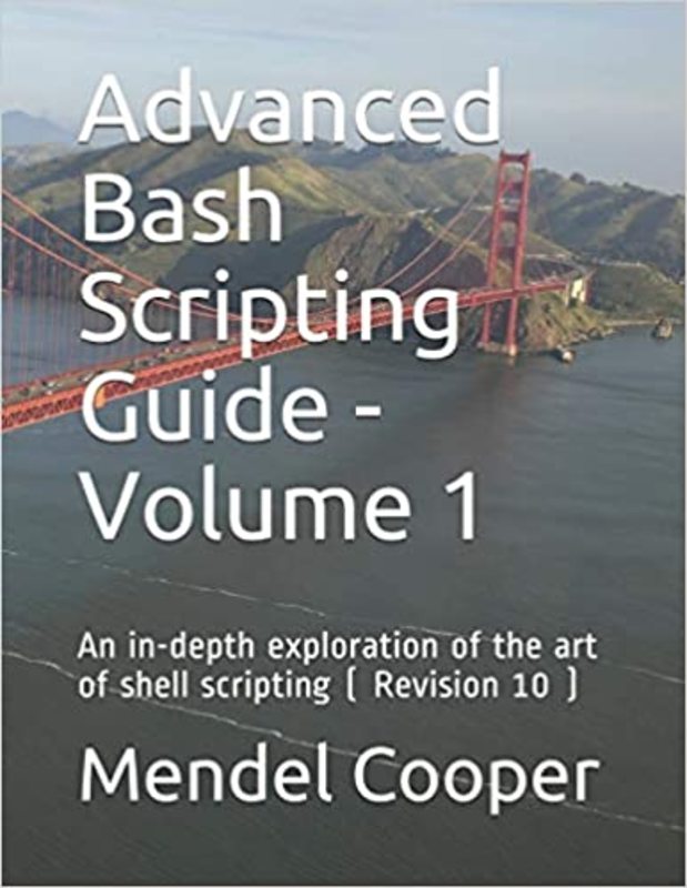 Book cover for "Advanced Bash Scripting Guide" by Mendel Cooper