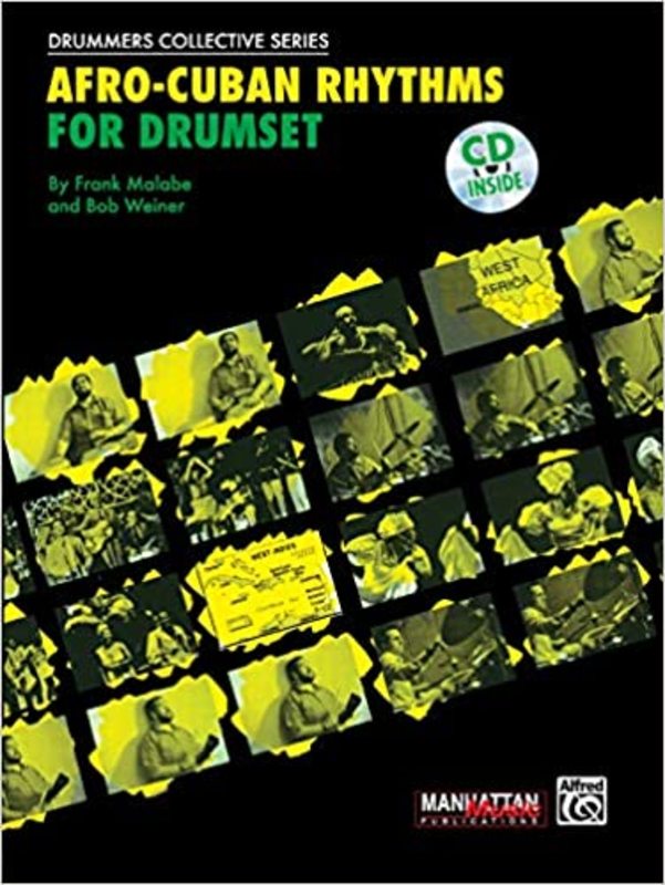 Book cover for "Afro-Cuban Rhythms for Drumset" by Frank Malabe