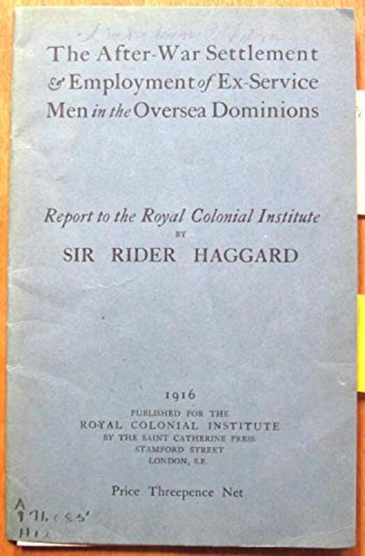 Book cover for "After the War Settlement and Employment of Ex-service Men" by H Rider Haggard